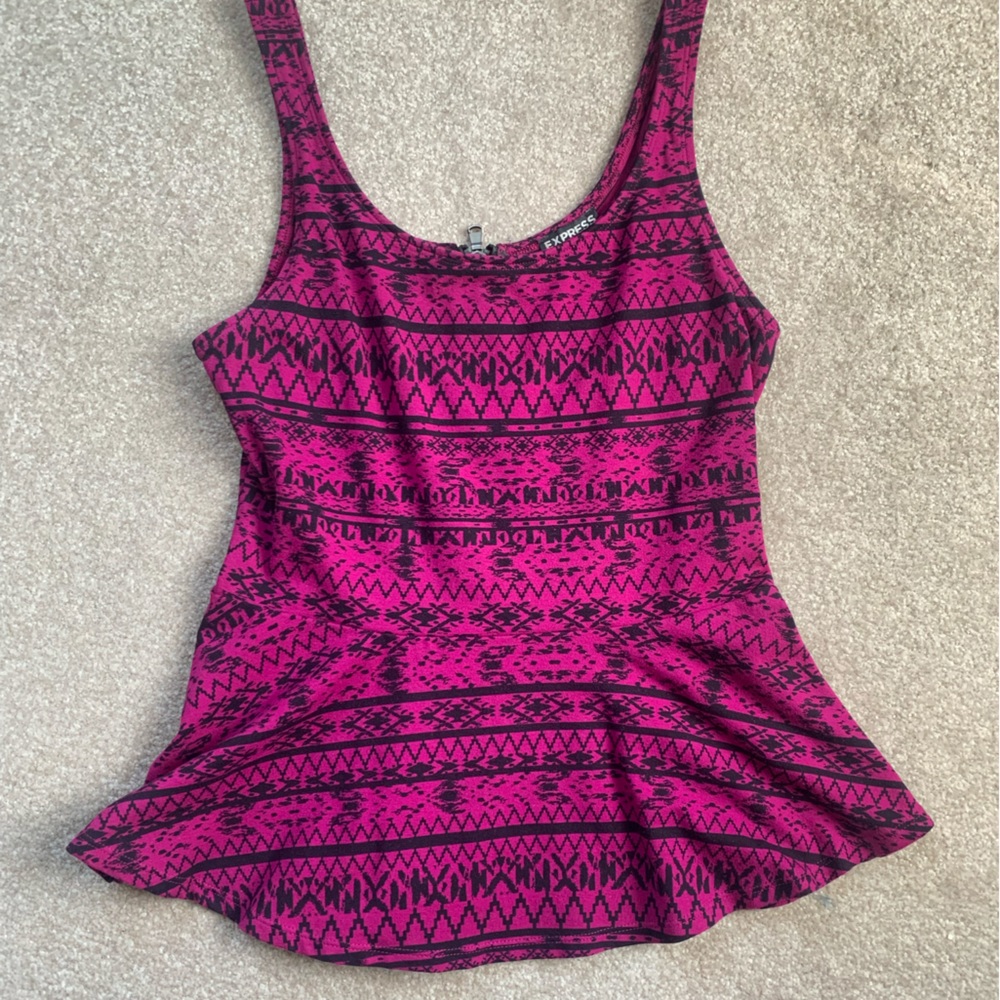 Express Pink Peplum Top